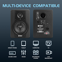 Kit Haut-Parleur Moniteur de Studio Professionnel DX5A Filaire Portable avec Micro Anti-Bruit pour Enregistrement Musical