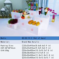 6 Stück Quadratische Acryl-Präsentationsständer Tisch-Buffetboxen für Kuchen & Desserts Catering-Dekoration