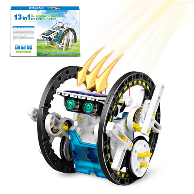 STEM 13-in-1 Education Solar Robot Toys 190pcs DIY Building Science Experiment Kit for Kids Educational Toy Robots