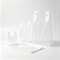Sac en polyéthylène (PE) type T-shirt ou gilet, imprimé sur mesure, recyclable, avec poignée longue, pour courses, supermarché, fruits, plats à emporter et emballage alimentaire