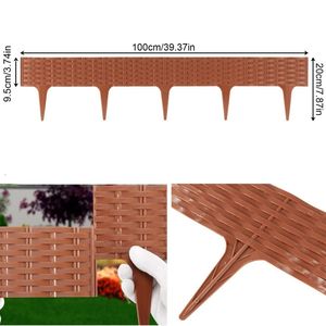 Ribete de jardín Plástico 10 m Impermeable UV Estaca de suelo Cama de flores Diseño de borde Valla Prado - Product Image 2