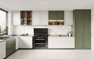 AIMSP K037 Modern French-style Eco-Friendly Solid <b>Wood</b> Home Dining <b>Cabinet</b> & Expandable Dining Table with Panel Design and MDF - Product Image 4