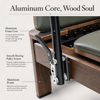 Machine de remodelage corporel Pilates Reformer en aluminium avec finition grain de bois, équipement de studio Pilates