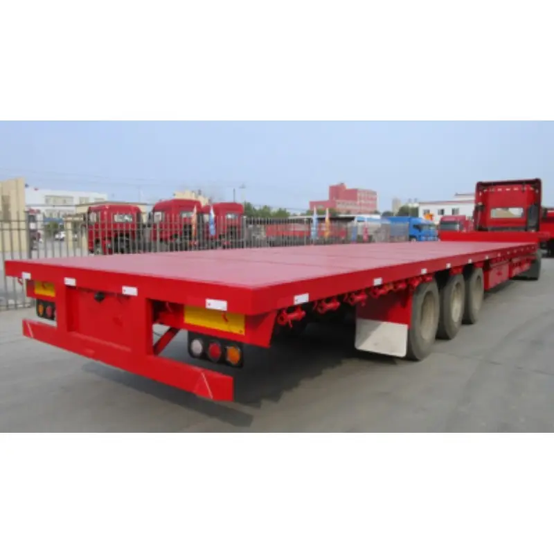 Harga murah Cina 40ft 3 Alex 60 Ton kasur datar Semi Trailer dengan suku cadang