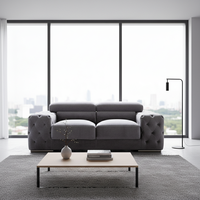 Ensemble de canapés en velours de luxe de conception italienne, Chesterfield capitonné, canapé sectionnel moderne en tissu pour villa et hôtel