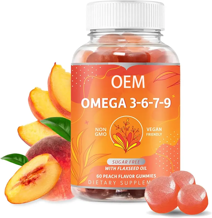 OEMプライベートラベルオーガニックオメガサプリメントオメガ3 6 7 9、亜麻仁油とシーバックソーンフルーツオイル、脳心臓眼用