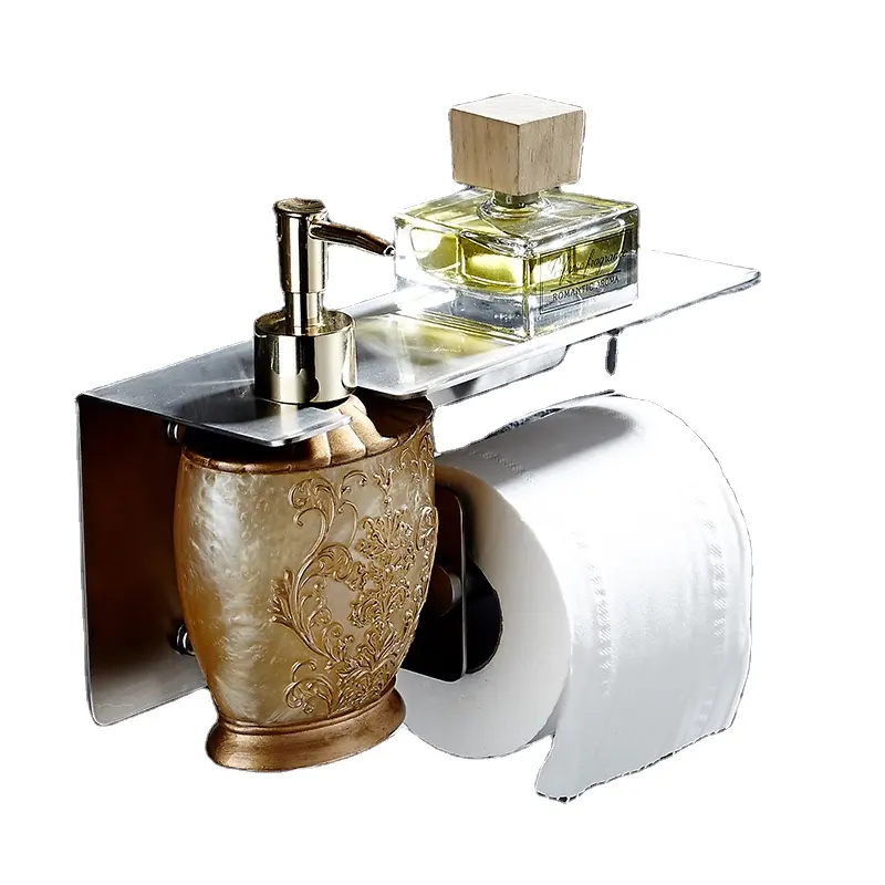toilet paper holder Bathroom Accessories Stainless Steel Liquid wall mounted metal luxury hand modern Soap Dispenser bracket