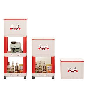 Étagère à déchets de cuisine, étagère de <span class=keywords><strong>rangement</strong></span> à plusieurs niveaux sur <span class=keywords><strong>roulettes</strong></span>, simple et mobile, seau de <span class=keywords><strong>rangement</strong></span> sanitaire avec couvercle, vente en gros - Product Image 6