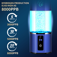 Gobelet à eau hydrogénée 300 ml, conception à double compartiment pour les boissons, jusqu'à 5000 PPB, technologie SPE PEM, prototypage rapide en 2 heures