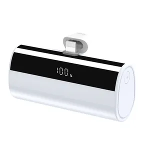 Mini Capsule Power Bank 5000mAh LED-Display Akku Ladegerät Compact Power bank