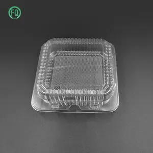 Sıcak satış yapışmalı şeffaf PET plastik gıda menteşeli kapaklı konteyner