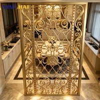 Paravents en acier inoxydable, écrans métalliques sculptés de luxe pour l'entrée de villa, le salon, le hall d'hôtel, le balcon, la maison