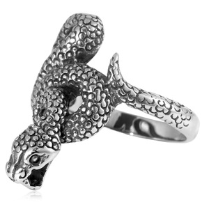 yunnique Snake <b>Titanium</b> Steel <b>Ring</b> Silver Unisex Fashion Jewelry Gift Animal Zodiac Design - Product Image 3