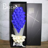 33 Pcs Kotak Hadiah Sabun Mawar Premium, Buket Bunga Abadi untuk Hadiah Ulang Tahun Qixi 520 Valentine