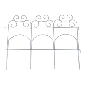 Wrought Iron Lawn <b>Fence</b> Panels 48.5x35.6Cm Foldable Garden Edge Outdoor Decoration Animal Barrier <b>Border</b> - Product Image 3