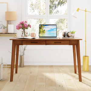 Modern Home <strong>Computer</strong> Desk Wood Writing Desk with <strong>Built</strong>-<strong>In</strong> Storage Drawers Simple Office <strong>Table</strong> Learn Desk for Office Home Study - Product Image 2