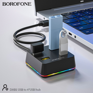 Hub USB 3.0 Borofone OEM DHB1 0.3M con 4 Porte USB, Adattatore USB Colorato Lampeggiante - Product Image 6