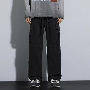 Pantaloni da uomo per escursioni all'aperto pantaloni Casual a gambe larghe <span class=keywords><strong>con</strong></span> ampie tasche <span class=keywords><strong>laterali</strong></span> pantaloni per il tempo libero alla moda - Product Image 4