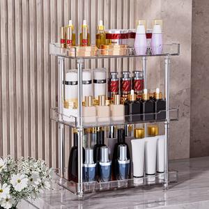 Clasificador de cosméticos, estante de almacenamiento transparente de escritorio apilable de desechos acrílicos de ranura grande, estante de almacenamiento para el hogar - Product Image 4