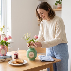 Vases en céramique peints à <span class=keywords><strong>la</strong></span> main, 2 pièces, décoration rétro style ferme française, parfaits pour <span class=keywords><strong>la</strong></span> maison, le bureau et les cadeaux de mariage/Saint-Valentin - Product Image 3