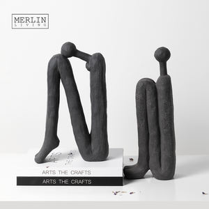 Decoración de sala de estar de Merlín, adornos de <span class=keywords><strong>personas</strong></span> abstractas arrodilladas, decoración de cerámica para el hogar para otra decoración <span class=keywords><strong>del</strong></span> hogar - Product Image 3