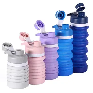Silicone Collapsible Sports Water Bottle 350ml Portable Sport Water Bottles for Camping,Hiking Outdoor Indoor Sport