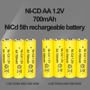 แบตเตอรี่นิกเกิลแคดเมียมแบบชาร์จได้ รุ่น AA 700mAh 1.2V สำหรับรถไฟของเล่นเด็ก โรงงานหมายเลข 5 - Product Image 2