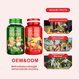 Cápsulas de Verduras y Frutas de Alimentos Enteros 90 Unidades Apoyo Energía Natural Sistema Inmunológico Bienestar General - Product Image 1