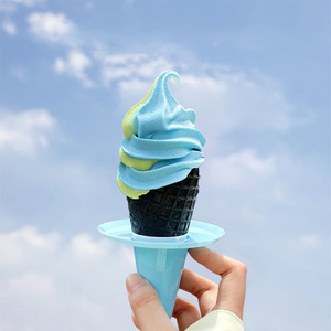 Biểu Tượng Tùy Chỉnh Màu Hồng Màu Xanh Dùng Một Lần Cấp Thực Phẩm <span class=keywords><strong>Ice</strong></span> <span class=keywords><strong>Cream</strong></span> Sắc Nét <span class=keywords><strong>Cone</strong></span> Nhỏ Giọt Bằng Chứng Và Tràn Bằng Chứng Nhựa Khay Tay - Product Image 3