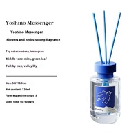 Fangdi 120ml Série Océan Bleu Diffuseur de parfum sans flamme à bâtonnets pour huiles essentielles, Désodorisant d'ambiance pour hôtel et maison, Coffret cadeau, Durée 60 jours 60-90