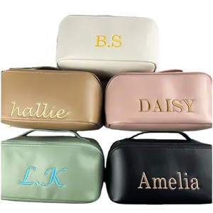 Leather Cosmetic Bag Ladies Cosmetic Organizer Bag Colorful Wholesale Cosmetic Bags And Cases