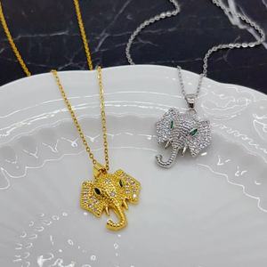 High quality Wholesale Necklace Zircon Pendant Necklace Elephant <b>Titanium</b> Steel <b>Chain</b> Jewelry - Product Image 1