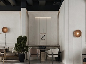 Custom Modern Coffee Shop Interior Design Cafe Furniture Booth Seating Counter with LED <b>Lighting</b> - Product Image 5