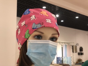 Elegante nuovo modello cappelli da infermiera in sala operatoria alla moda accessori per uniformi da clinica in cotone con stampa da medico in tessuto per abbigliamento ospedaliero - Product Image 2