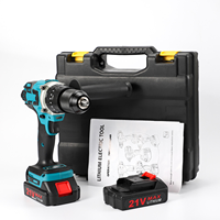Perceuse électrique classique bleue 21V Max, qualité industrielle, sans balais, double vitesse, mandrin métallique à cliquet 13mm, performance fiable, OEM