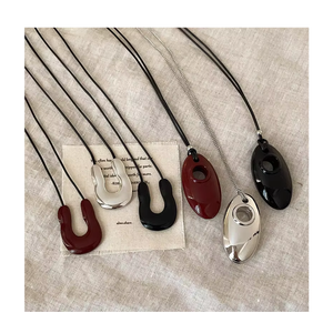 New Arrival Stainless Steel Minimalist Pendant <b>Necklace</b> | <b>Horse</b> <b>Shoe</b>, Heart, Oval, and Waterdrop Shape for Women - Product Image 1