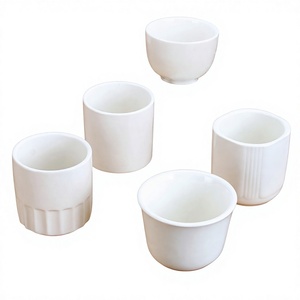 Tazza <span class=keywords><strong>da</strong></span> Tè in Ceramica Bianca Pura <span class=keywords><strong>con</strong></span> <span class=keywords><strong>Piattino</strong></span>, Stile Minimalista per Hotel e Ristoranti, Ideale per il Tè del Mattino - Product Image 1