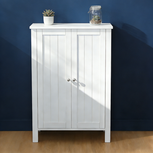 Modern Solid <strong>Pine</strong> Wood Floor Storage Cabinet with Two Adjustable <strong>Shelves</strong> Living Room &amp; Bedroom Storage <strong>Unit</strong> - Product Image 4
