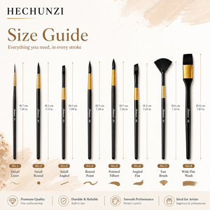 Fournitures artistiques, poils synthétiques écologiques, manche en <span class=keywords><strong>bois</strong></span> noir-doré, ensemble de 8 pinceaux professionnels pour aquarelle, pour la <span class=keywords><strong>peinture</strong></span> - Product Image 6