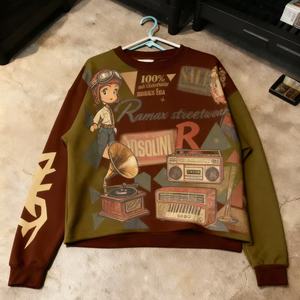 Camiseta de Manga Larga para Hombre, Estilo Vintage, 100% Algodón Grueso, con Estampado Gráfico, Talla Grande, Impresión DTG, Transpirable, Estilo Urbano - Product Image 3