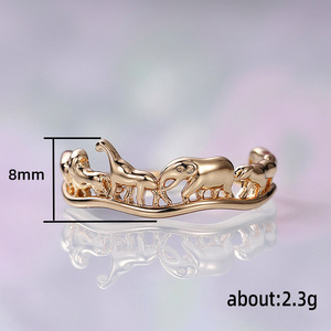 Anillo de aleación con forma de animal F834, chapado en oro de 18 quilates, joyería de moda unisex, regalo para ella o él. - Product Image 5