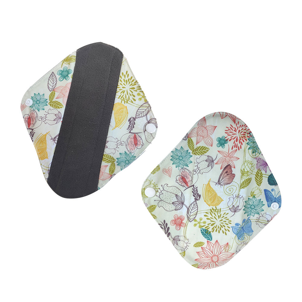 feminine bamboo charcoal women hygiene girls feminine menstrual cloth pads reusable soft panty liner breathable sanitary napkin