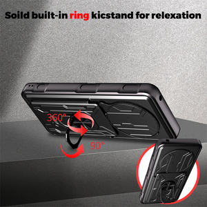 Funda Protectora Resistente con Anillo Giratorio de Metal de 360 Grados para <span class=keywords><strong>ZTE</strong></span> Nubia Music 4/Neo 3/A71/A56/Axon 60 Lite/V70/A35E, Funda para Teléfono con Ventana Deslizante - Product Image 5