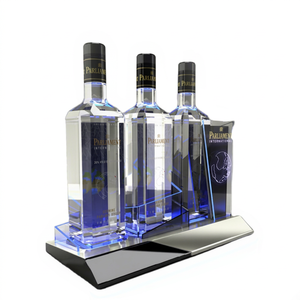 OEM LED Acrylic 3 Bottle Wine Display Stand Custom Glorifier for <b>Bar</b> & Retail Wholesale - Product Image 1