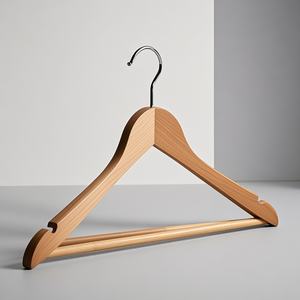 Factory Custom Hotel Breite Schulter Kleiderbügel Mode Kleidung Store Holz Kleiderbügel für Hotel - Product Image 5