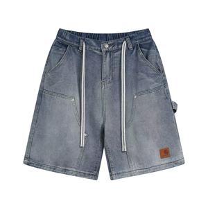 Shorts en jean délavé rétro pour homme, coupe ample, tendance, style décontracté, pour l'été, pantalon cinq-quarts - Product Image 4
