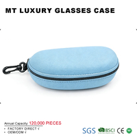 Étui à lunettes portable léger haut de gamme en EVA rigide avec fermeture éclair, motif rectangulaire, service de moulage personnalisé de la marque MT, personnalisable