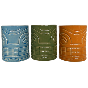 Ensemble de 4 mini verres à shot et tasses en céramique peints à la main avec bouteille Tiki, non toxique, sans plomb ni cadmium, sans BPA - Product Image 3