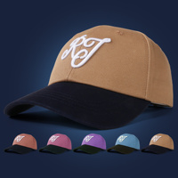 Casquette de baseball en sergé de coton souple et structuré, brodée en 3D, bicolore, à motif à pois, style Oxford sportif, avec visière incurvée, vente en gros d'usine