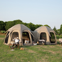 Tente de camping gonflable automatique imperméable pour 2 personnes, dôme Oxford avec une chambre pour les aventures en plein air